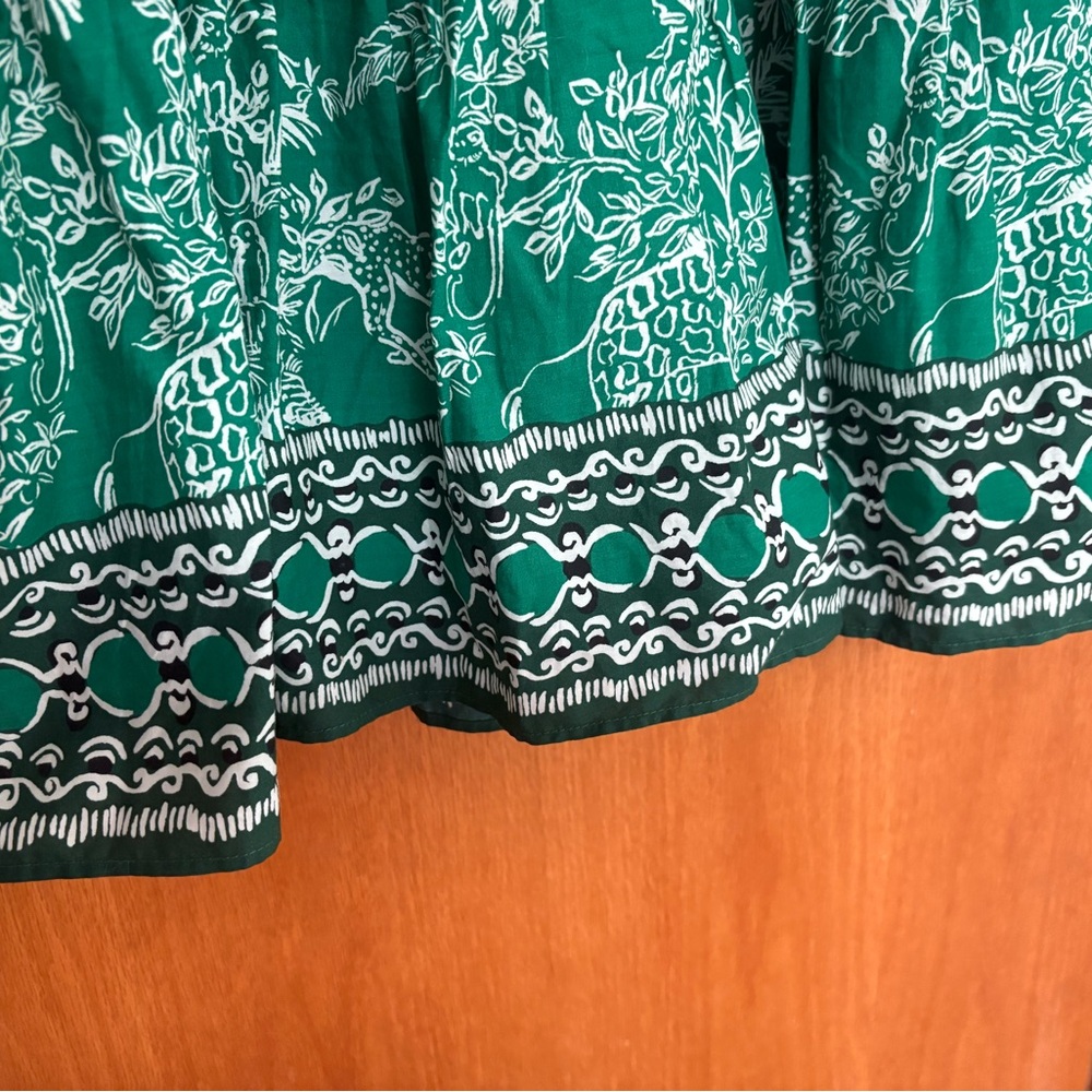 Worn once Lilly Pulitzer Kentlee dress Fiddle Green Leaf Safari Sanctuary 14 - Picture 6 of 7